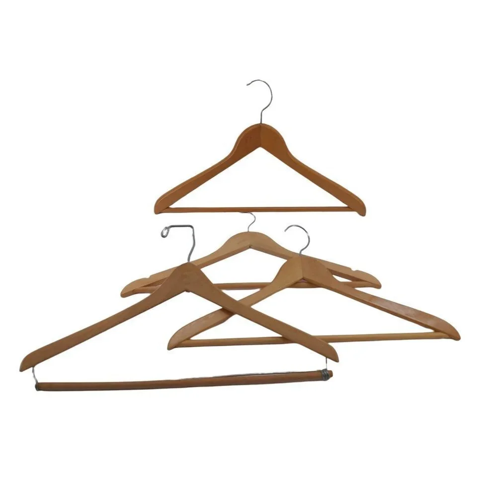 Vintage Coat Hangers Wooden‎ Suit Lot of 4